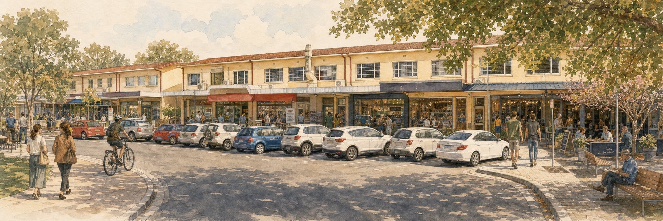 Ainslie Shops street illustration